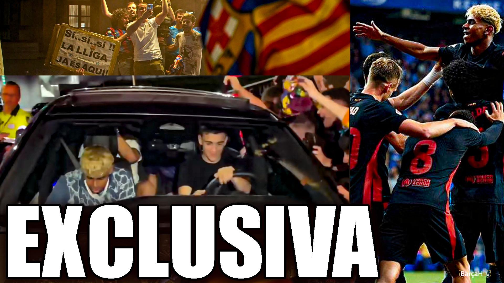Imágenes exclusivas de Lamine Yamal y jugadores del Barça en la celebración de la Liga